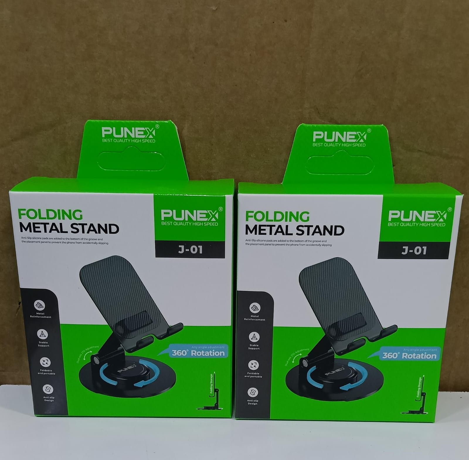 Punex J-01 360° Rotating Folding Metal Desktop Stand